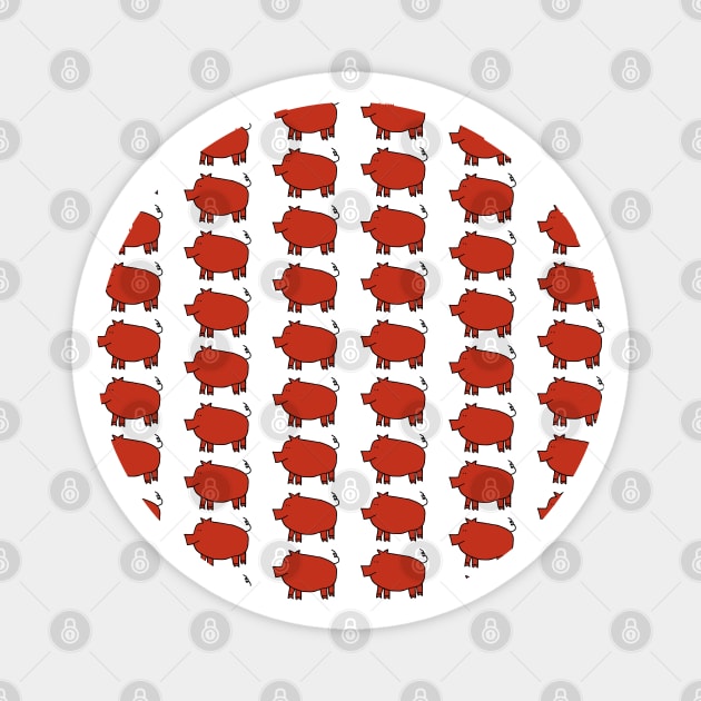 Red Pig Pattern Magnet by ellenhenryart